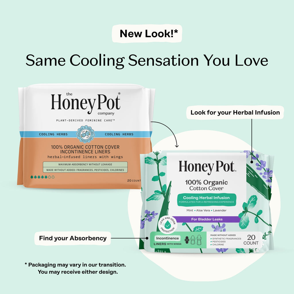 Incontinence Cooling Herbal Infusion 100% Organic Cotton Cover Liners