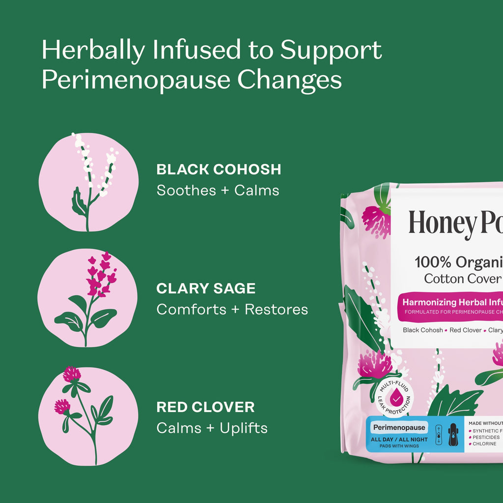Peri-menopause Harmonizing Herbal Infusion All Day/All Night Pads
