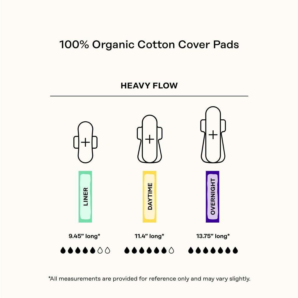 Organic Cotton Comfort Cover Heavy Flow Overnight Pads