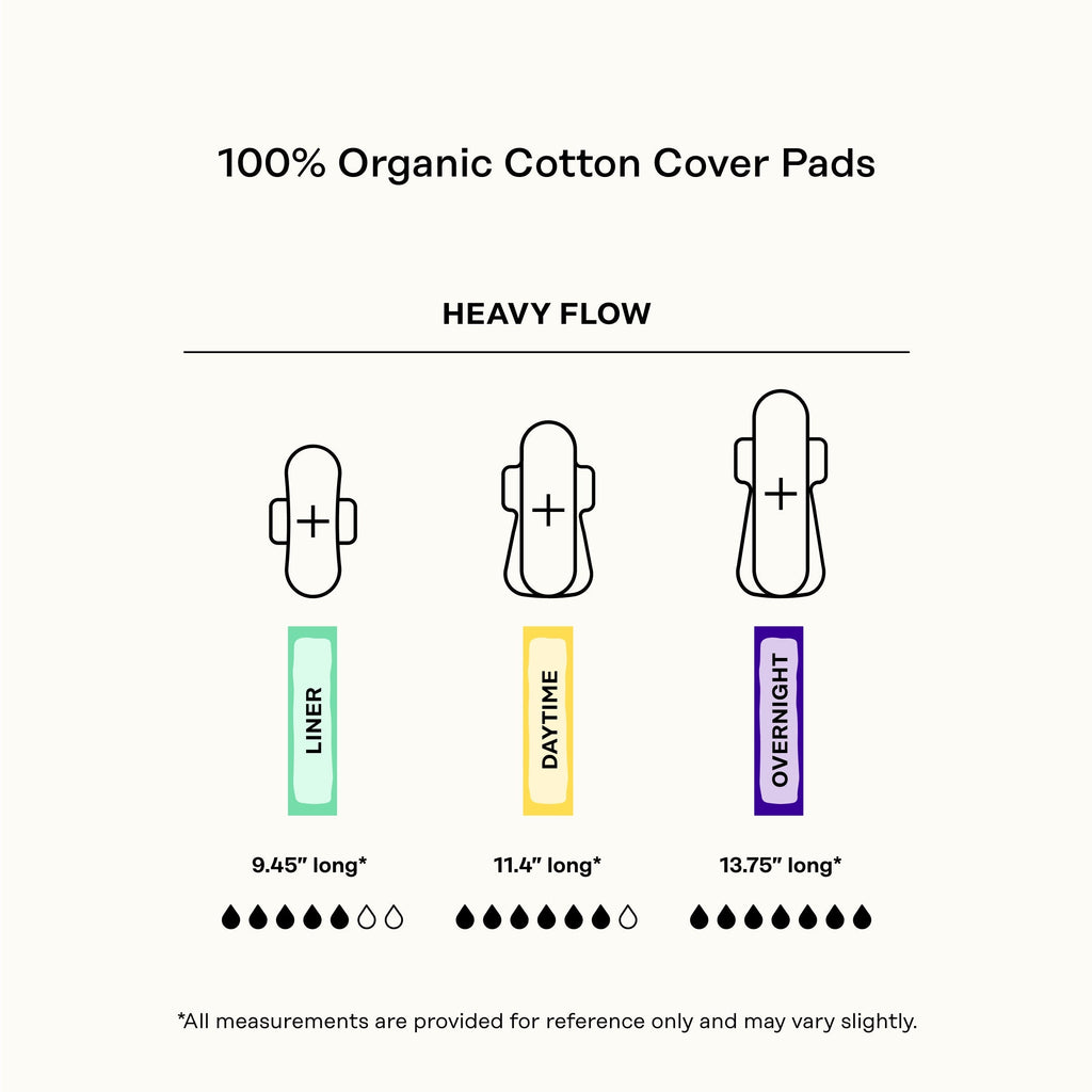 Organic Cotton Cover Cooling Herbal Infusion Heavy Flow Daytime Pads