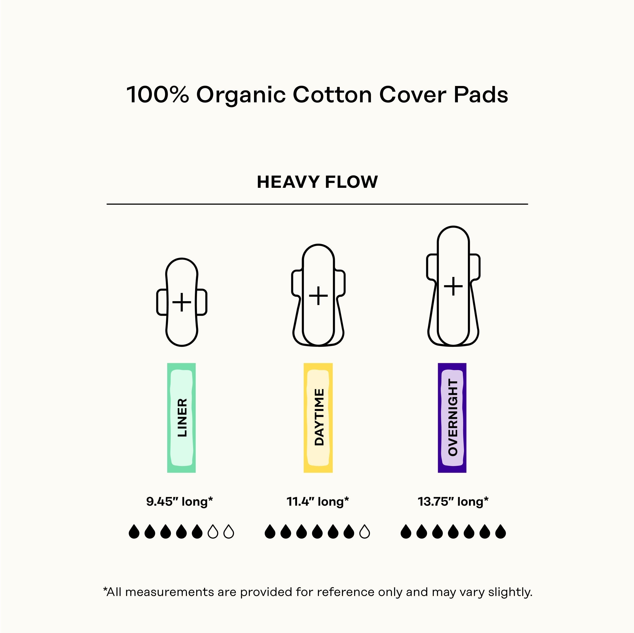 Organic Cotton Cover Cooling Herbal Infusion Heavy Flow Daytime Pads